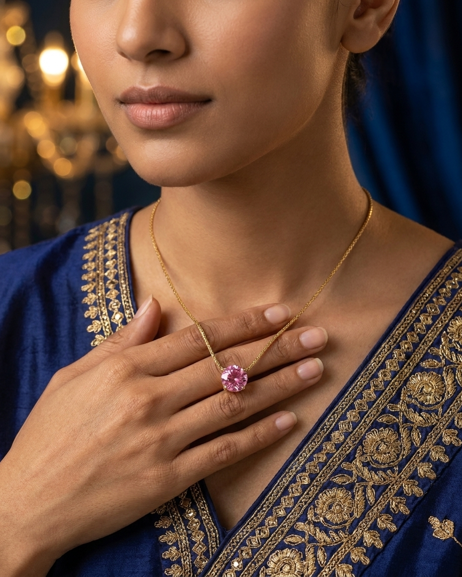 Pink Tourmaline Necklace | Zaryab