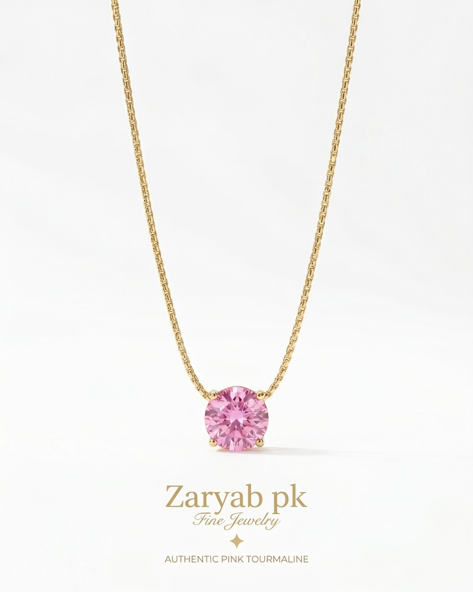 Pink Tourmaline Necklace | Zaryab