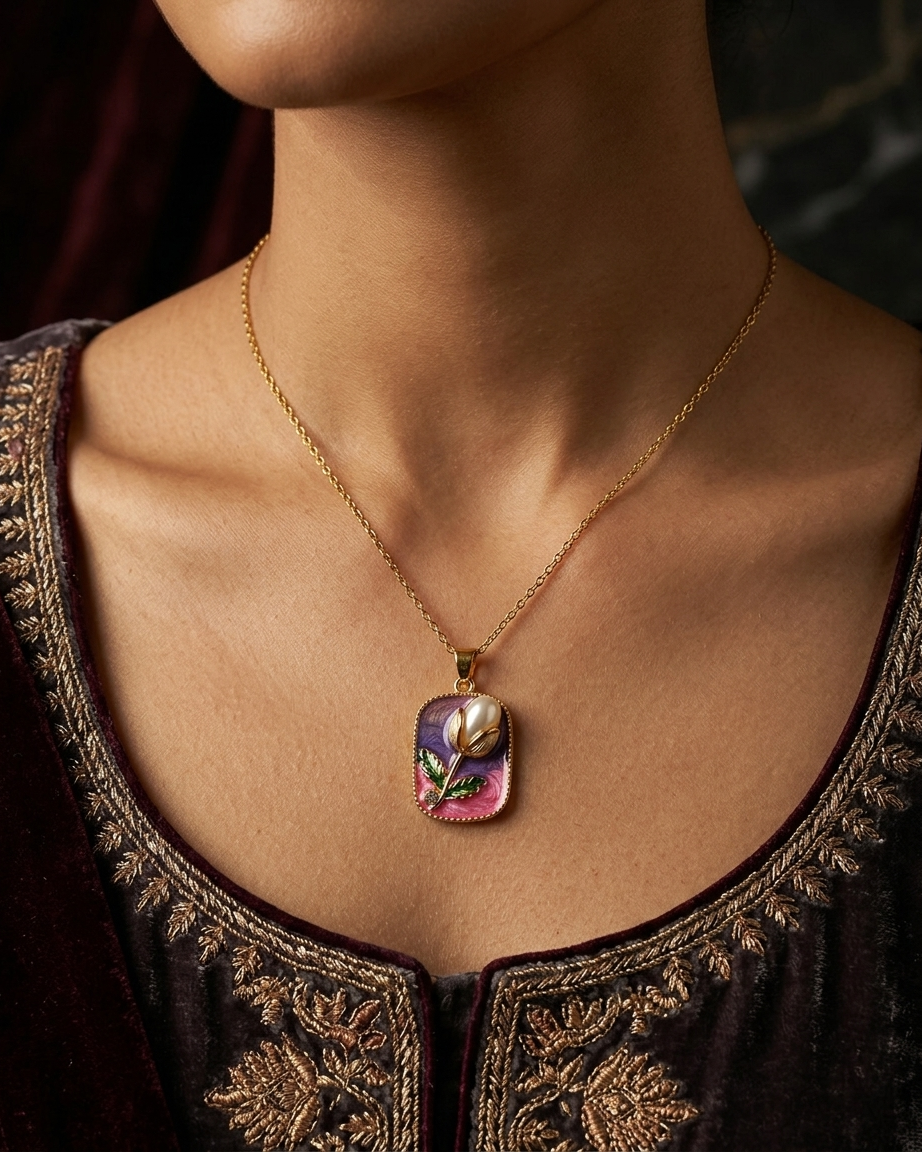 Enchanted Orchid Bloom Pendant | Zaryab
