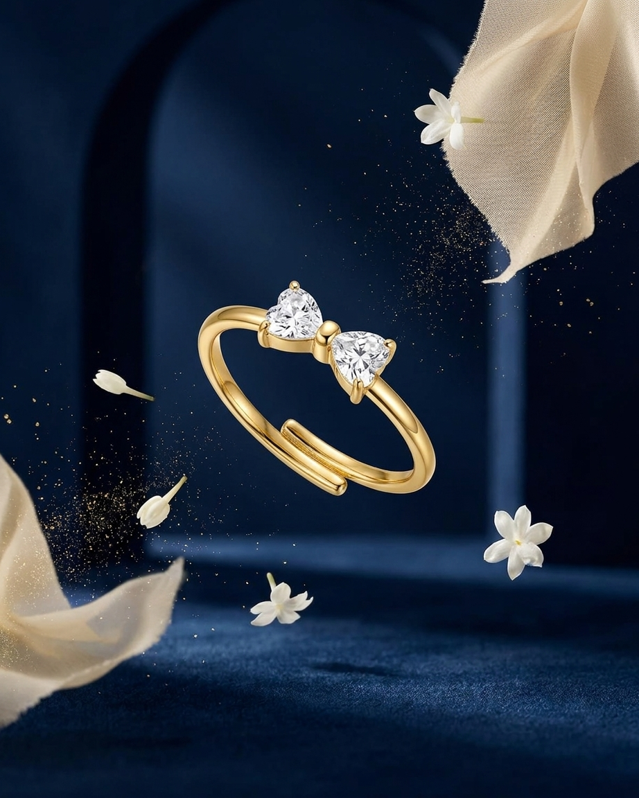 Cupid’s Tie Ring With A Bow (Adjustable) | Zaryab