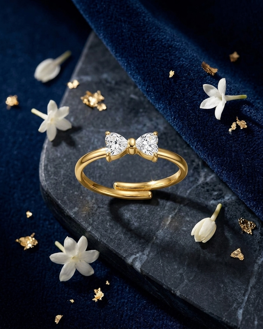 Cupid’s Tie Ring With A Bow (Adjustable) | Zaryab