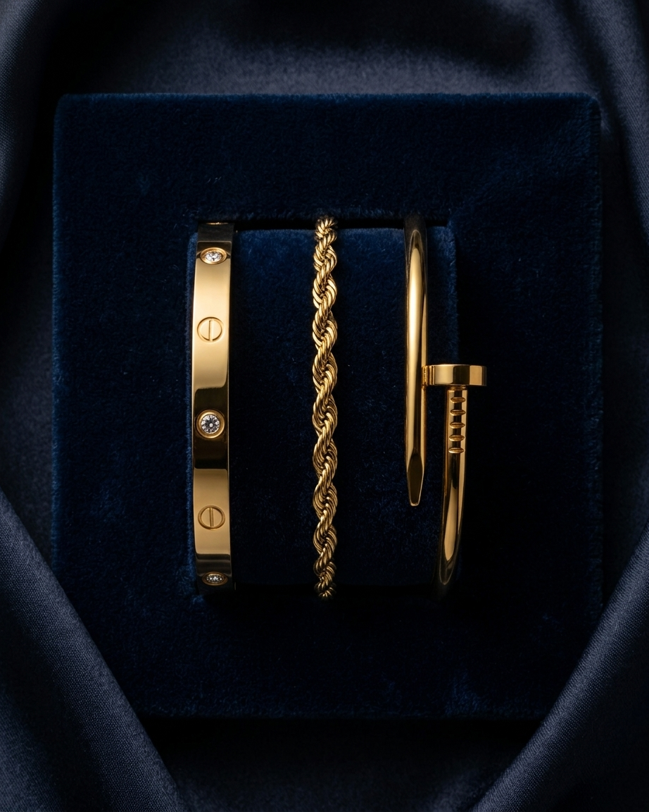 The Midnight Royalty Love Bracelets Stack | Zaryab