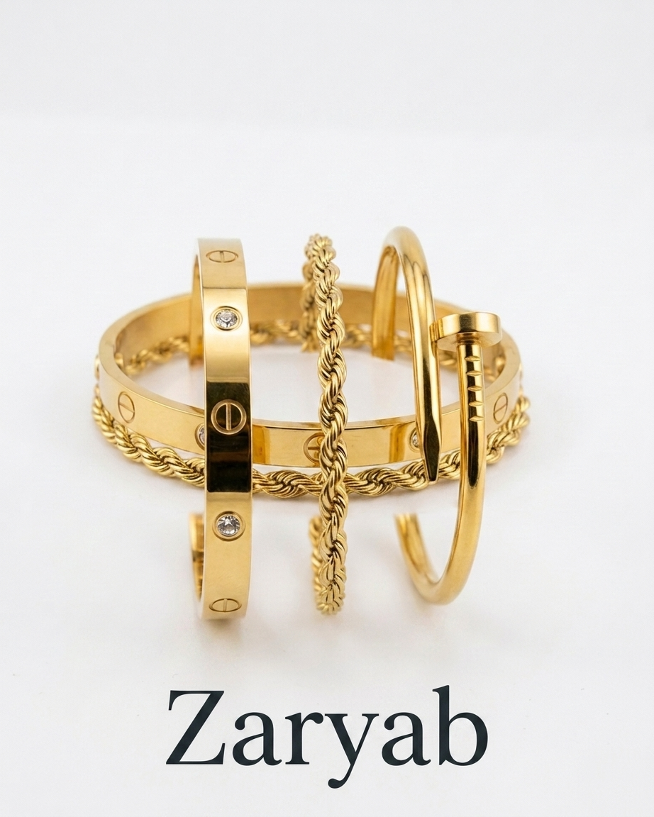 The Midnight Royalty Love Bracelets Stack | Zaryab