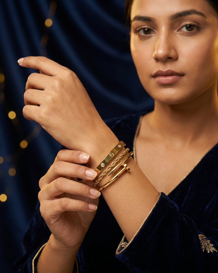 The Midnight Royalty Love Bracelets Stack | Zaryab
