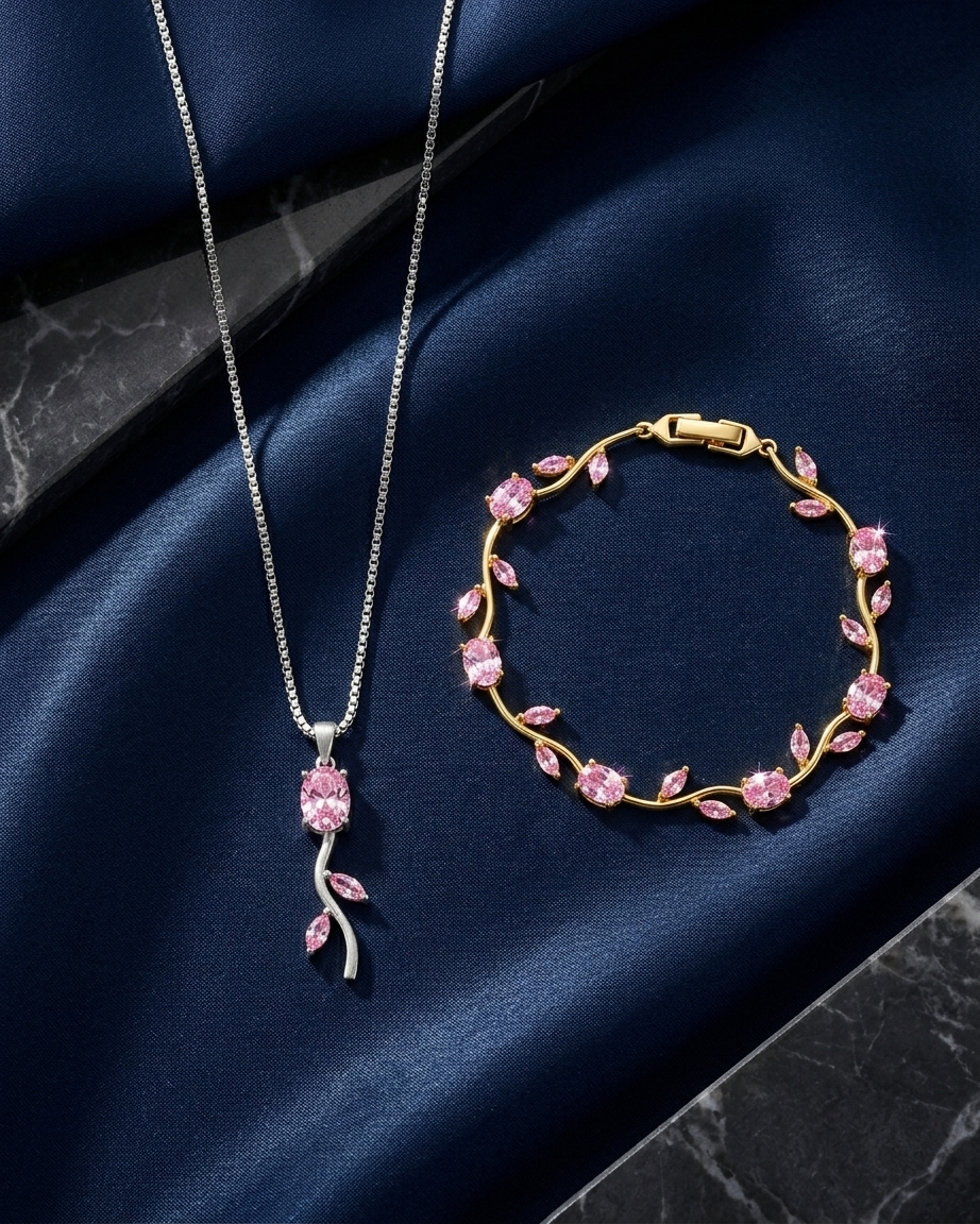 Tulip Set ( Tulip Bracelet + Tulip Necklace ) | Zaryab