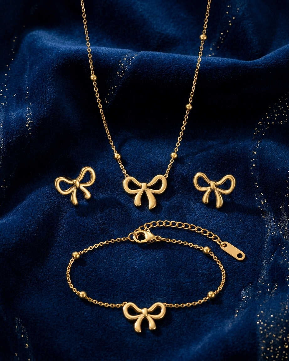 Premium Bow Set ( Pendant , Bracelet & Earrings )